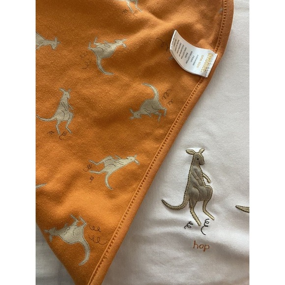 Gymboree Baby Blanket Kangaroo RARE Vintage 2000s Orange Knit 100% Cotton - Picture 8 of 13